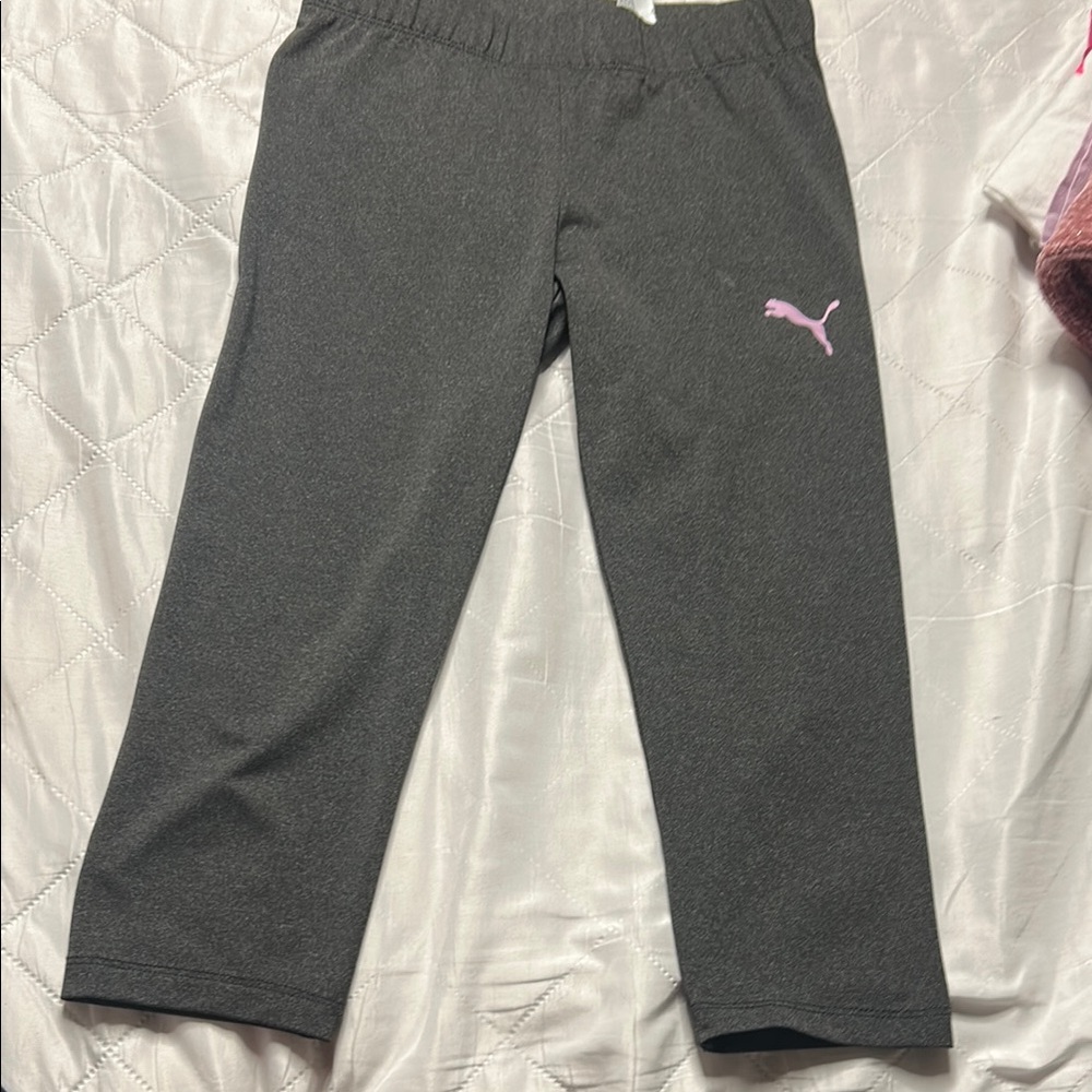 Puma Gray and Pink Joggers Athletic Casual Wear